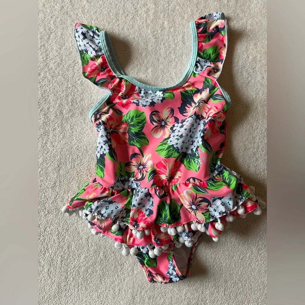 Betsey Johnson Kids One-Piece Swimsuit in Pink Floral